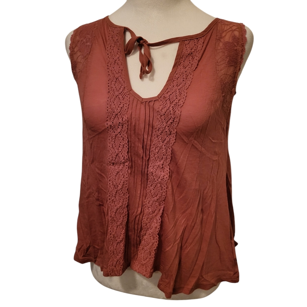 Anthro Meadow Rue Top Maroon sz XXS